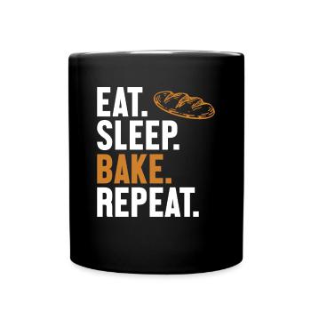 Manger Dormir Cuire Répéter la machine à pain Pâte à pain - Mug uni - noir - Devant