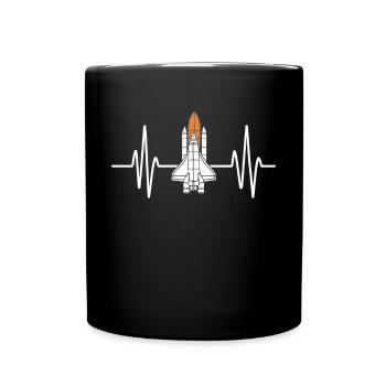 Fascination pour la navette spatiale Heartbeat - Mug uni - noir - Devant