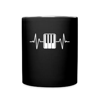 Conception de mélomane de battement de cœur de piano - Mug uni - noir - Devant
