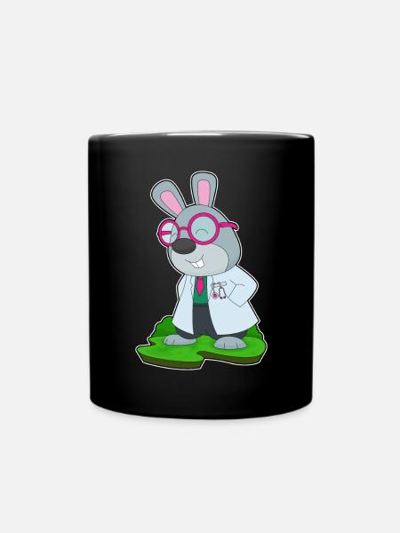 Hase Arzt Stethoskop - Tasse einfarbig - Schwarz