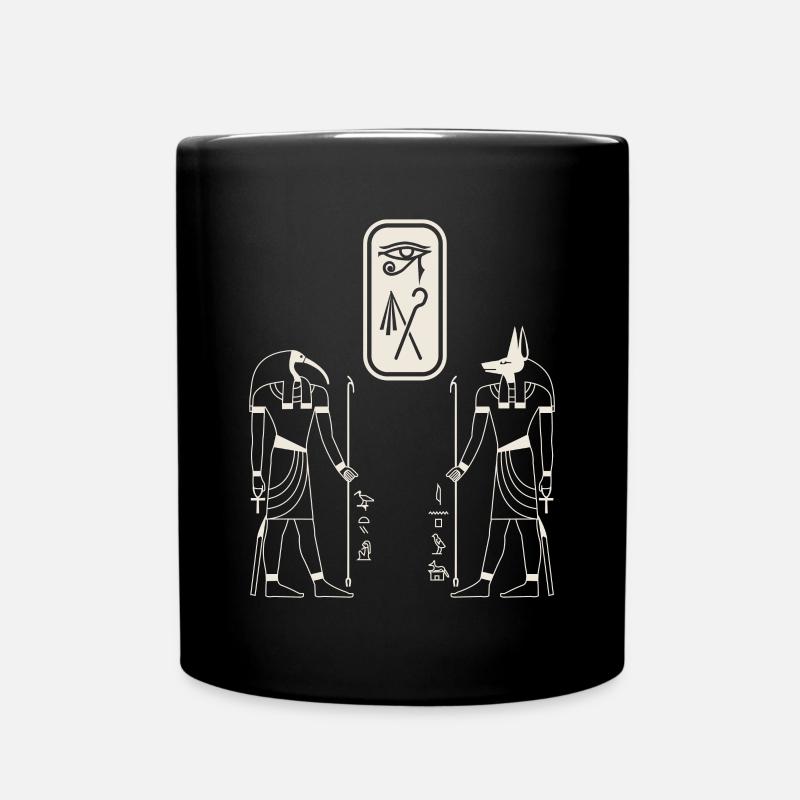 Ägyptisch osiris anubis thoth Hieroglyhen - Tasse einfarbig - Schwarz