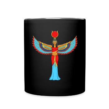 Goddess Egyptian Pharaoh Pyramid Ancient Egypt - Full Colour Mug - black - Front