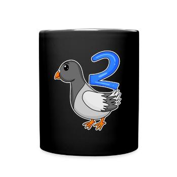 2nd Birthday Motif Dove - Two Years Old - Full Colour Mug - black - Front