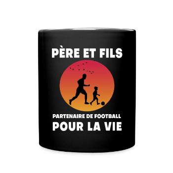 Father and Son Retro Football Vintage Dad - Full Colour Mug - black - Front
