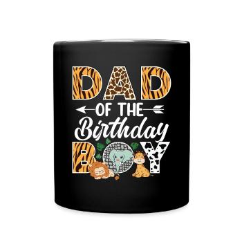 Papa Of The Wild One Birthday Zoo Theme Safari - Full Colour Mug - black - Front