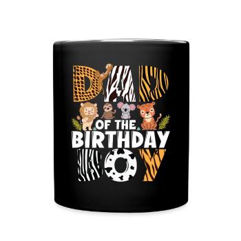 Papa Of The Wild One Birthday Zoo Theme Safari - Full Colour Mug - black - Front