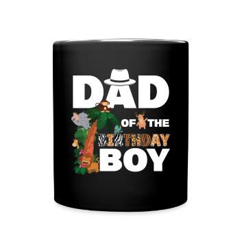 Papa Of The Wild One Birthday Zoo Theme Safari - Full Colour Mug - black - Front