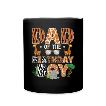 Papa Of The Wild One Birthday Zoo Theme Safari - Full Colour Mug - black - Front