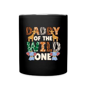 Papa Of The Wild One Birthday Zoo Theme Safari - Full Colour Mug - black - Front
