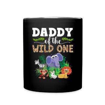 Papa Of The Wild One Birthday Zoo Theme Safari - Full Colour Mug - black - Front
