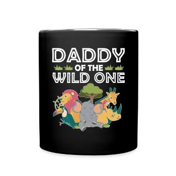 Papa Of The Wild One Birthday Zoo Theme Safari - Full Colour Mug - black - Front
