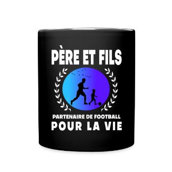 Vater Sohn Retro Fußball Vintage Mann Papa - Tasse einfarbig - Schwarz - Vorne