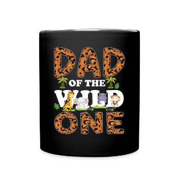 Papa Of The Wild One Birthday Zoo Theme Safari - Full Colour Mug - black - Front