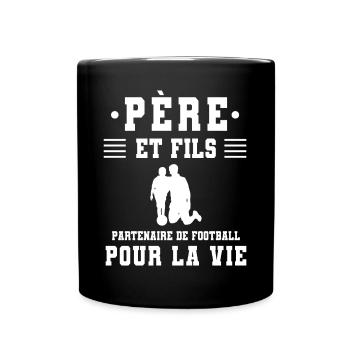 Vater Sohn Fußball Vater - Tasse einfarbig - Schwarz - Vorne