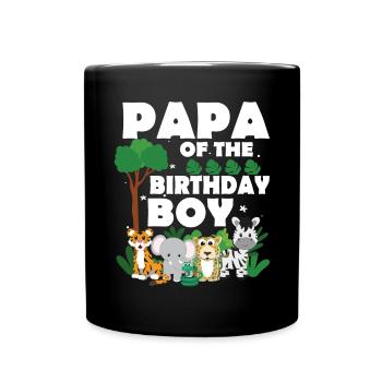 Papa Of The Wild One Birthday Zoo Theme Safari - Full Colour Mug - black - Front
