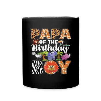 Papa Of The Wild One Birthday Zoo Theme Safari - Full Colour Mug - black - Front