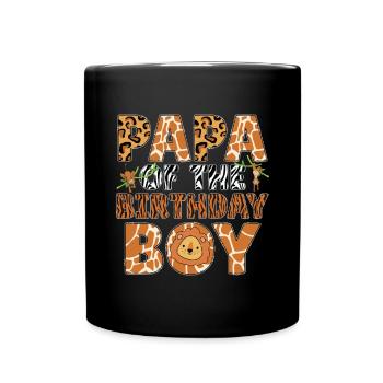 Papa Of The Wild One Birthday Zoo Theme Safari - Full Colour Mug - black - Front