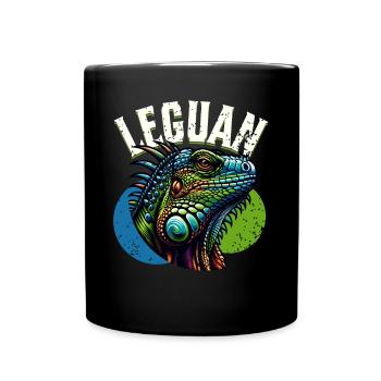 Leguan - Tasse einfarbig - Schwarz - Vorne