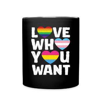 Gender Lesben, Schwule, Trans, Queer Regenbogen - Tasse einfarbig - Schwarz - Vorne