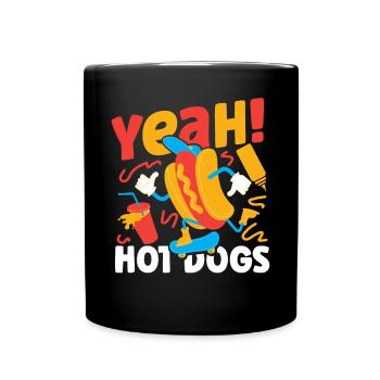 Hot Dog Adult Yeah! Hot Dogs - Tasse einfarbig - Schwarz - Vorne