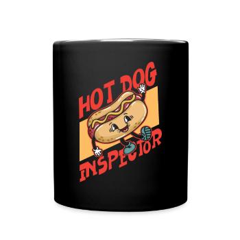 Hot Dog Adult Hot Dog Inspector - Tasse einfarbig - Schwarz - Vorne