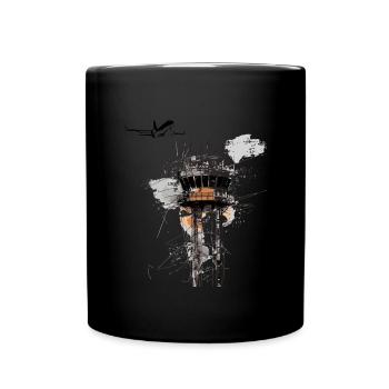American Flag US, air traffic controller - Tasse einfarbig - Schwarz - Vorne