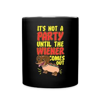 Hot Dog Adult Humor Pun Naughty - Full Colour Mug - black - Front