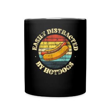Hot Dog Adult Retro Vintage Easily - Tasse einfarbig - Schwarz - Vorne