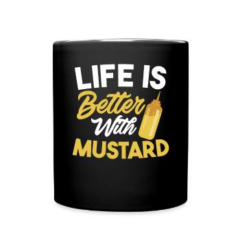 Senf Mustard - Tasse einfarbig - Schwarz - Vorne