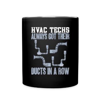 Heating, Air Conditioning, Ventilation, Technician - Full Colour Mug - black - Front