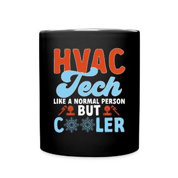Heating, Air Conditioning, Ventilation, Technician - Full Colour Mug - black - Front