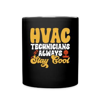 Heating, Air Conditioning, Ventilation, Technician - Full Colour Mug - black - Front