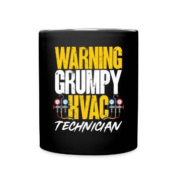 Heating, Air Conditioning, Ventilation, Technician - Full Colour Mug - black - Front