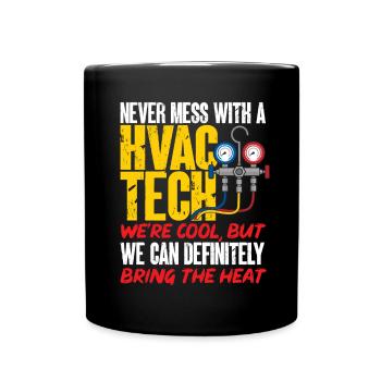 Heating, Air Conditioning, Ventilation, Technician - Full Colour Mug - black - Front