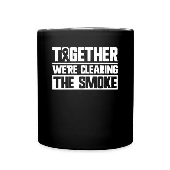 Lung Cancer Awareness Month White Ribbon - Full Colour Mug - black - Front