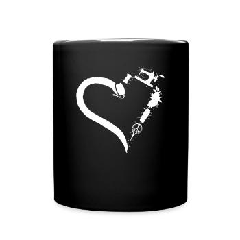 Sewing Lover Sewing Machine Sewing Heart - Full Colour Mug - black - Front
