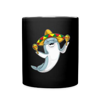 Musique de hochet de musicien de dauphins - Mug uni - noir - Devant