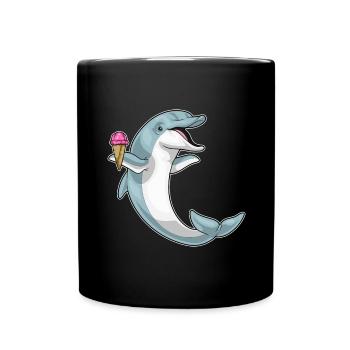 Delfin Waffeleis - Tasse einfarbig - Schwarz - Vorne