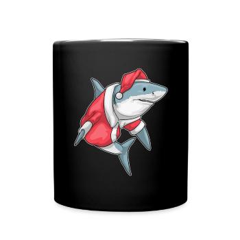 Shark Christmas Christmas Hat - Full Colour Mug - black - Front