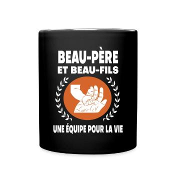 Schwiegervater und Schwiegersohn Schwiegervater Vater Hand - Tasse einfarbig - Schwarz - Vorne