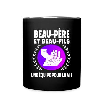 Schwiegervater und Stiefsohn Hand-Papa Vintage handgefertigt - Tasse einfarbig - Schwarz - Vorne