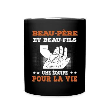 beau-père et beau-fils fête des pères main - Mug uni - noir - Devant