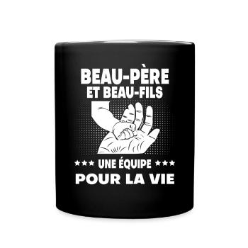 Stepfather and stepson man hand - Full Colour Mug - black - Front