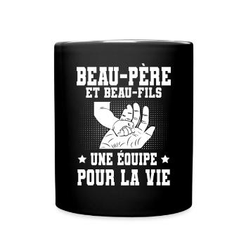 Father-in-law and stepson dad father hand - Full Colour Mug - black - Front