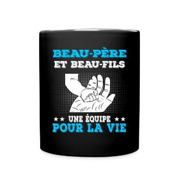 Father-in-law and stepson Main Team - Full Colour Mug - black - Front