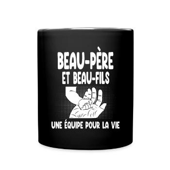 Father-in-law and stepson hand man - Full Colour Mug - black - Front