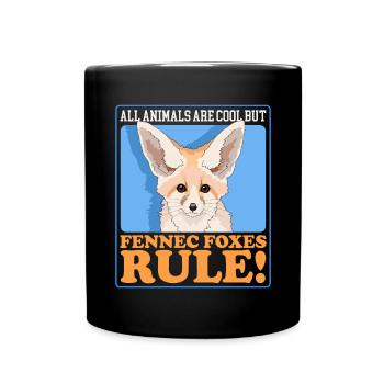 Fennek Wüstenfüchse Fuchs Geschenk - Tasse einfarbig - Schwarz - Vorne