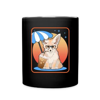 Fennek Wüstenfüchse Fuchs Geschenke - Tasse einfarbig - Schwarz - Vorne