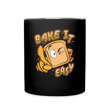 Bake It Easy Bread Maker Bread Dough Bread Queen - Full Colour Mug - black - Front