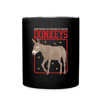 Esel Eselbesitzer Eselliebhaber Geschenk - Tasse einfarbig - Schwarz - Vorne